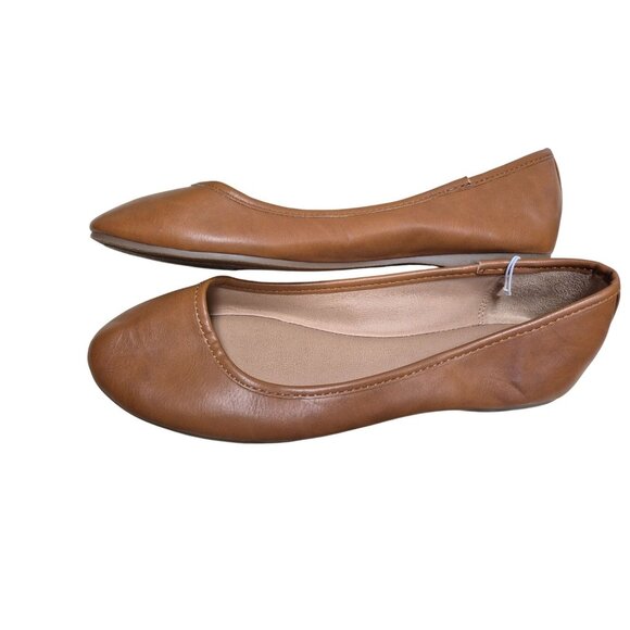 A New Day Women's Cognac Faux Leather Flats Size 6.5W - Picture 6 of 7